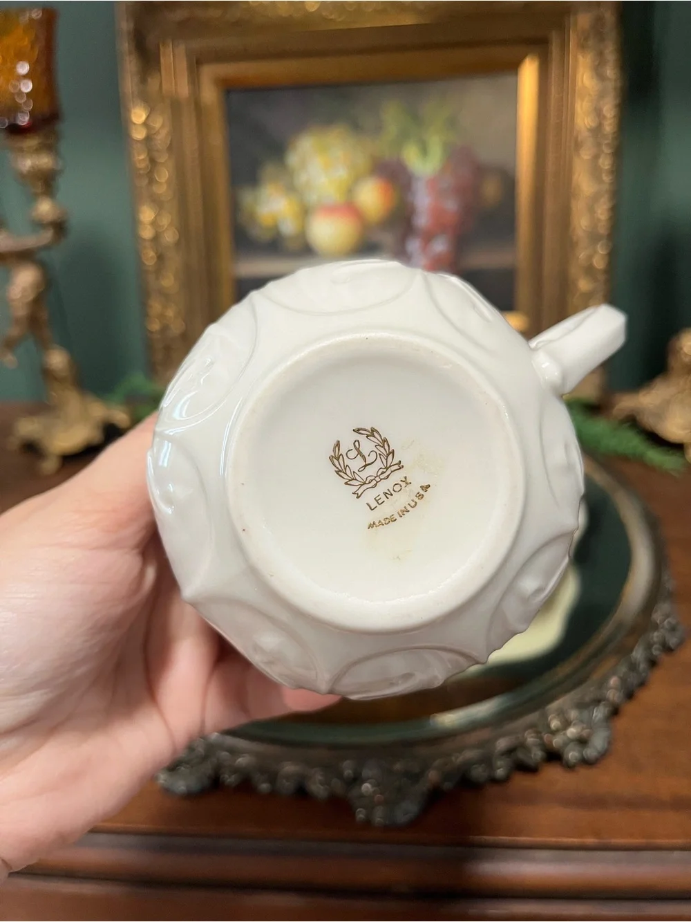 RARE Lenox cottage creamer sugar tray set!
